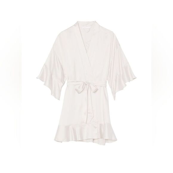 Victoria Secret‎ Georgette Flounce Robe in M/L in Maroon NWT - Picture 5 of 7